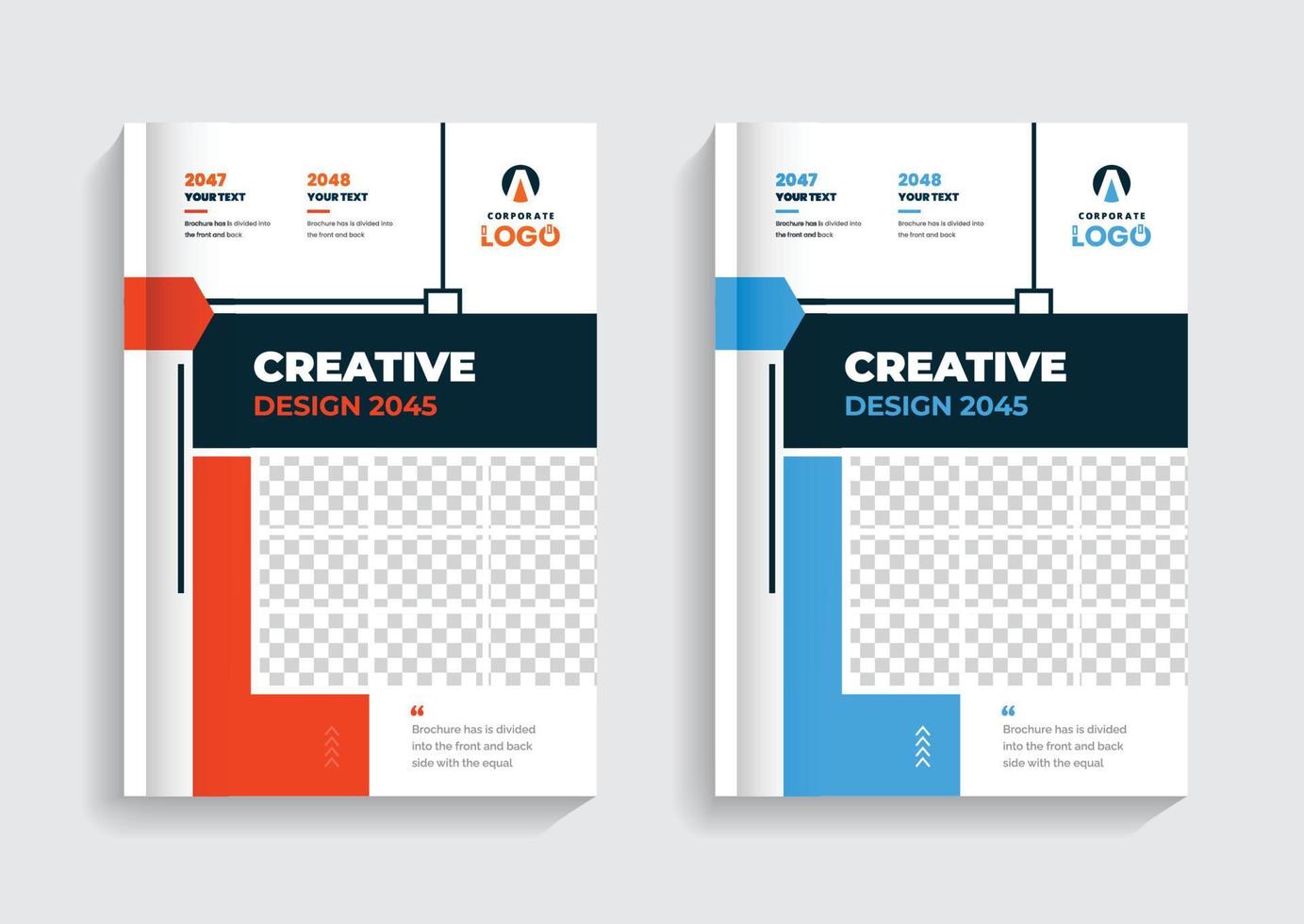 Corporate Business Brochure Cover Template. Corporate cover design theme layout abstract colorful creative and modern pages theme vector