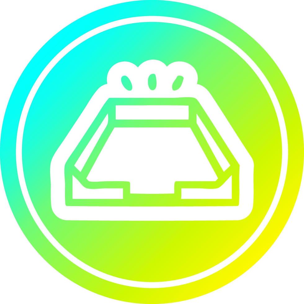 empty in tray circular in cold gradient spectrum vector