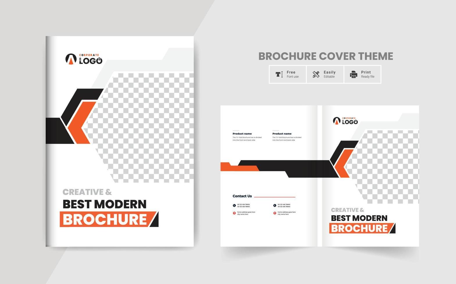 Corporate Business Brochure Cover Template. Corporate cover design theme layout abstract colorful creative and modern pages theme vector