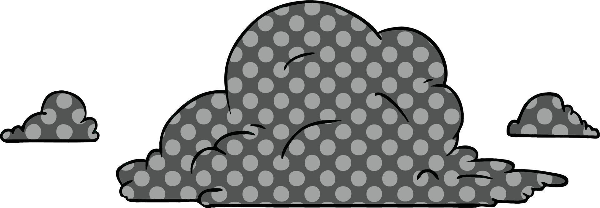 cartoon doodle of white large clouds vector