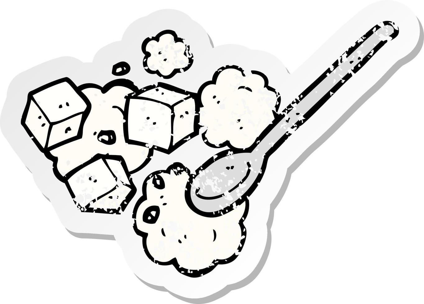 retro distressed sticker of a cartoon sugar lump vector