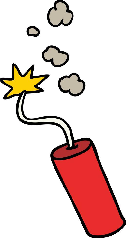 cartoon doodle of a lit dynamite stick vector
