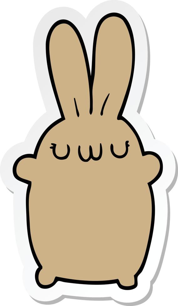 sticker of a cartoon rabbit vector