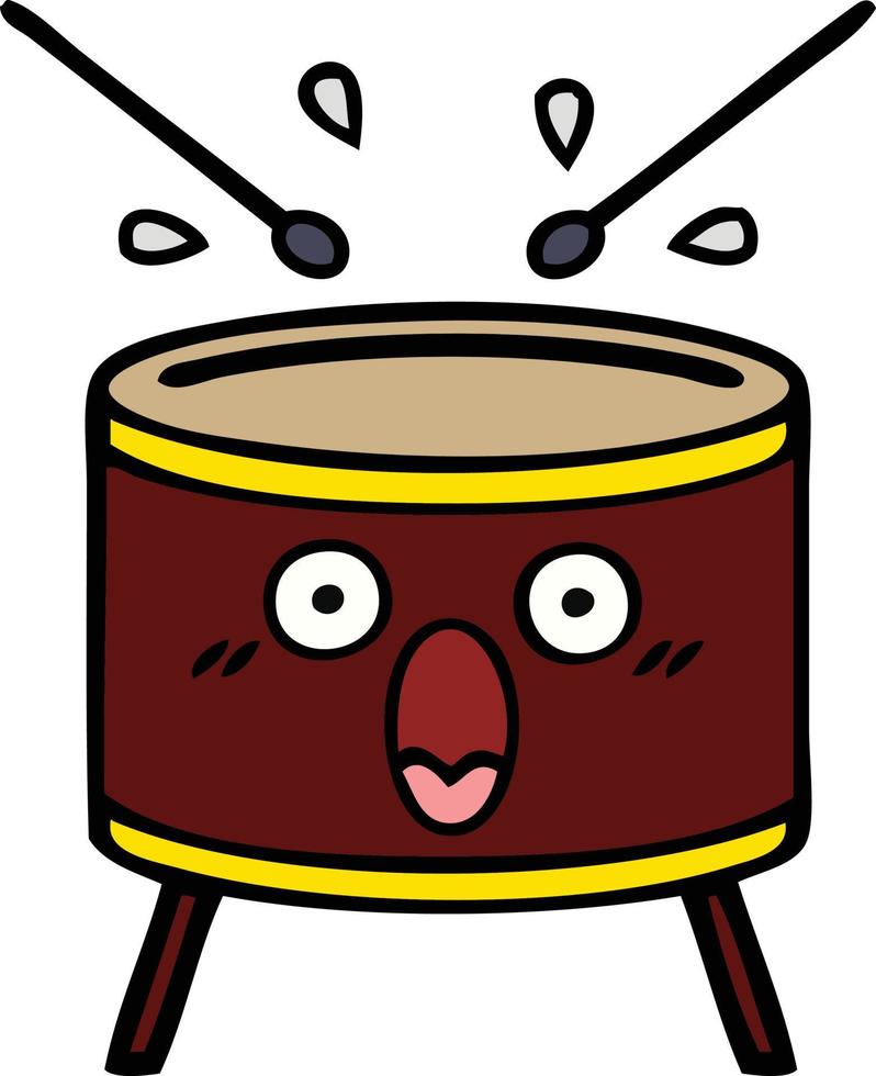 cute cartoon drum vector