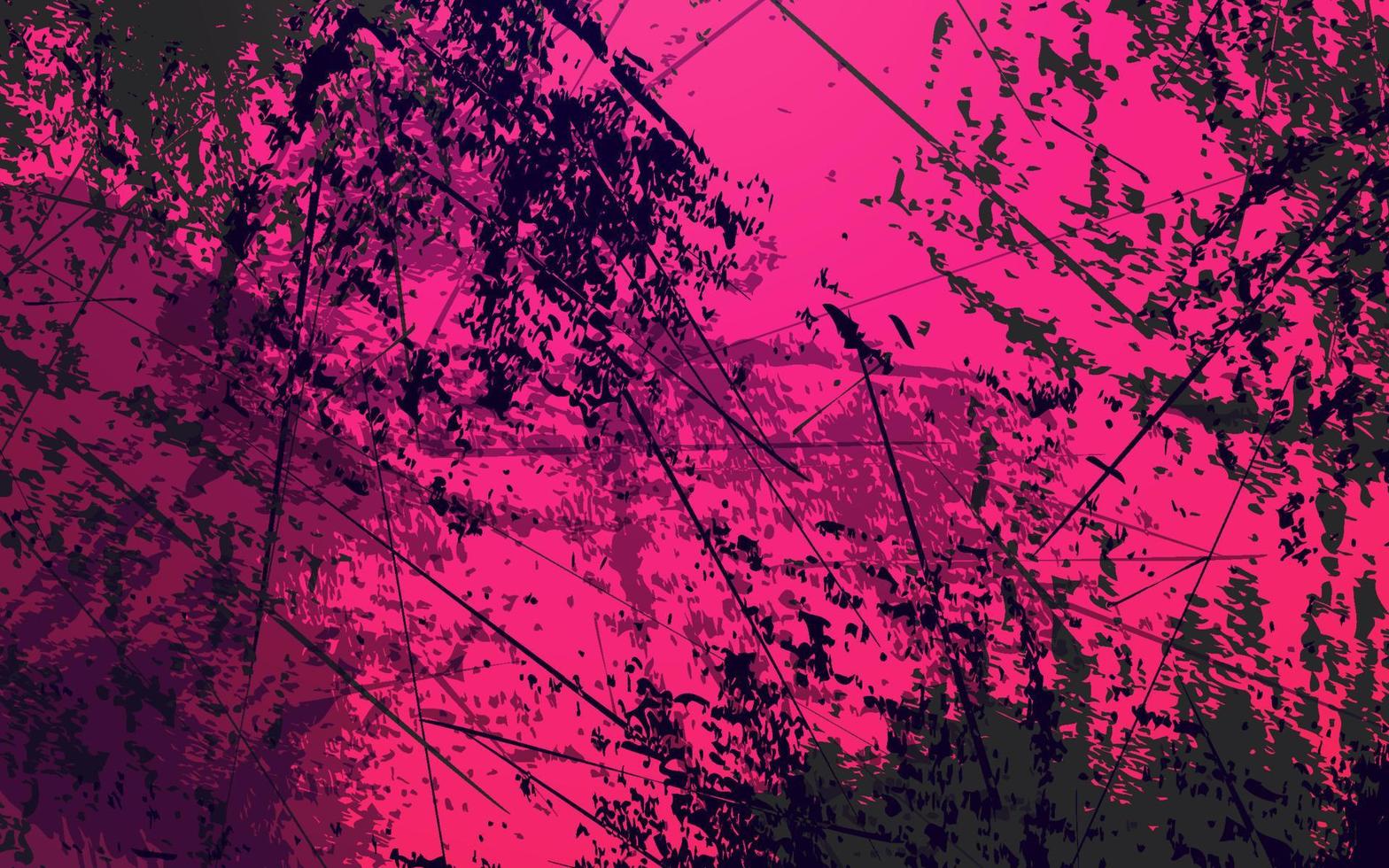 Abstract grunge texture black and magenta color background vector