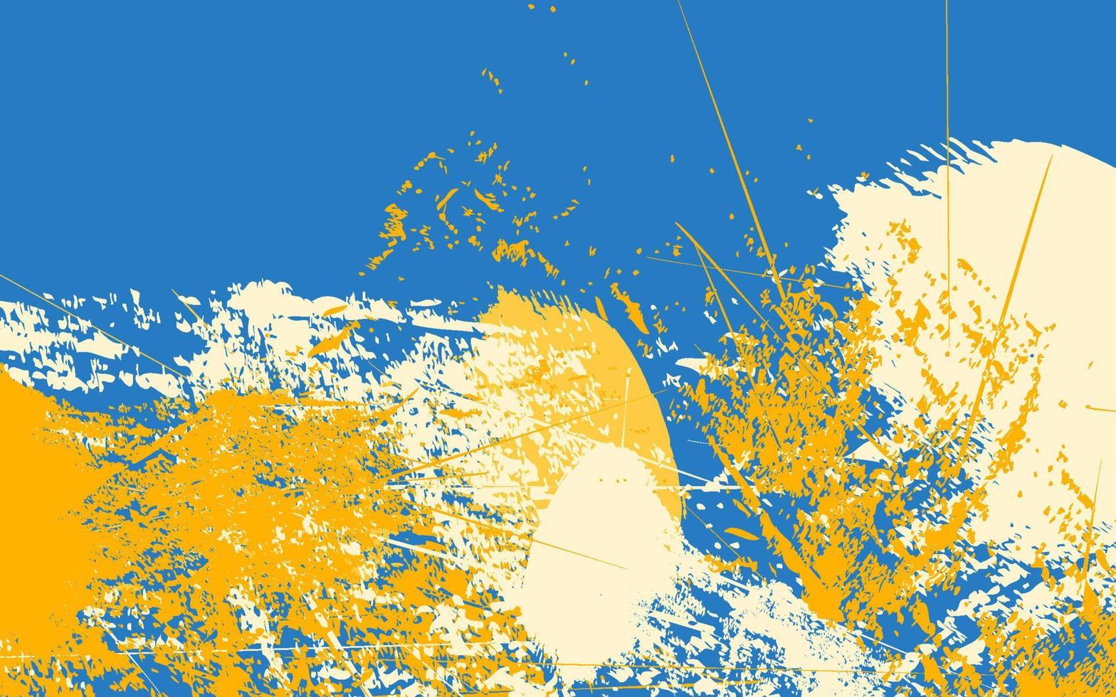 Abstract grunge texture blue and yellow background vector