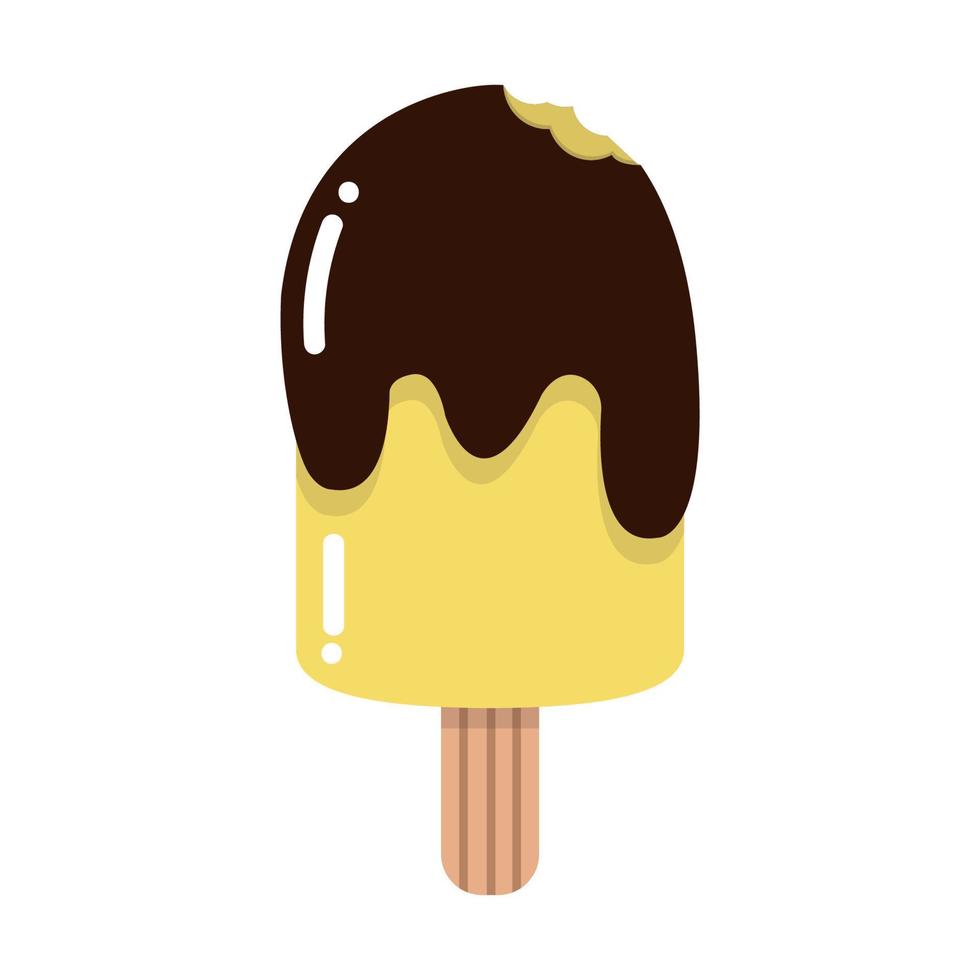 bitten yellow stick ice cream vector