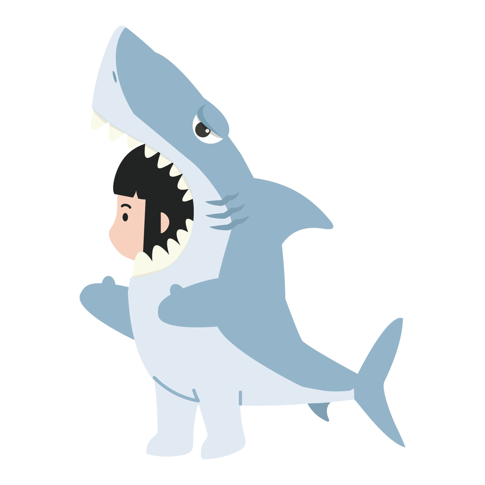 Children Waering Animal shark costume 10565483 Vector Art at Vecteezy