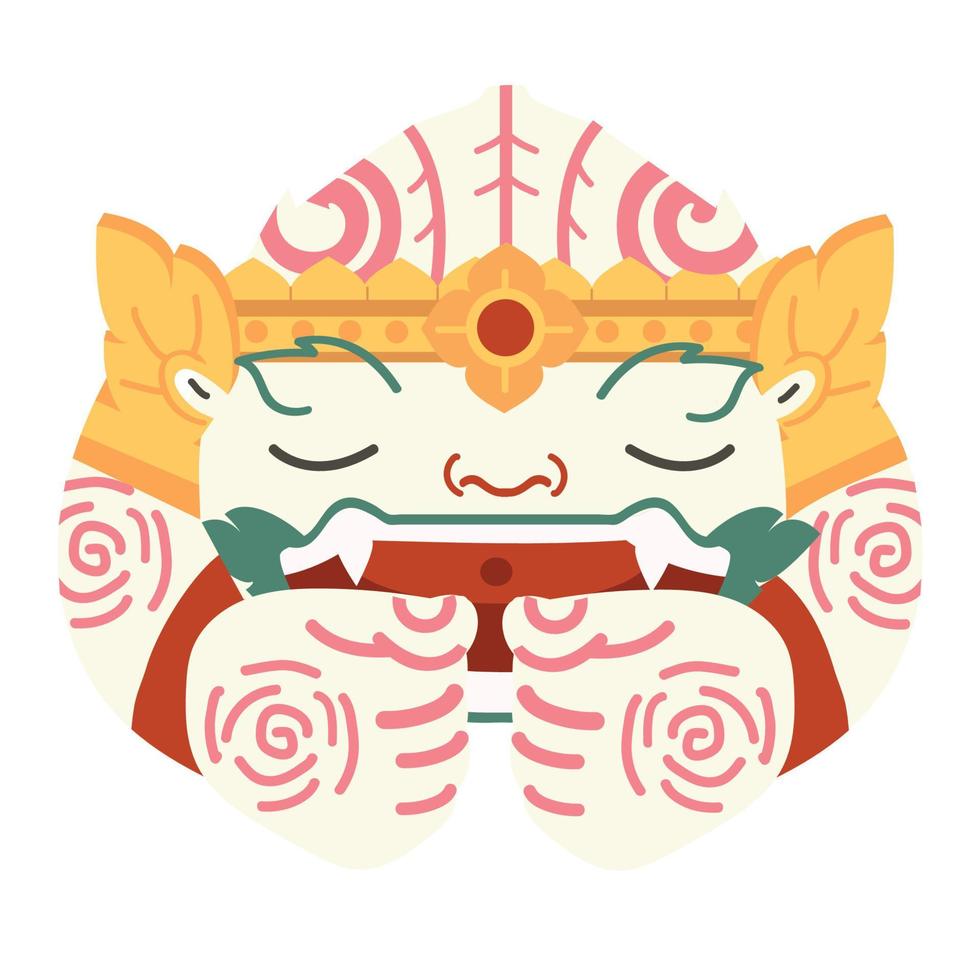 cabeza hanuman durmiendo personaje tailandés vector