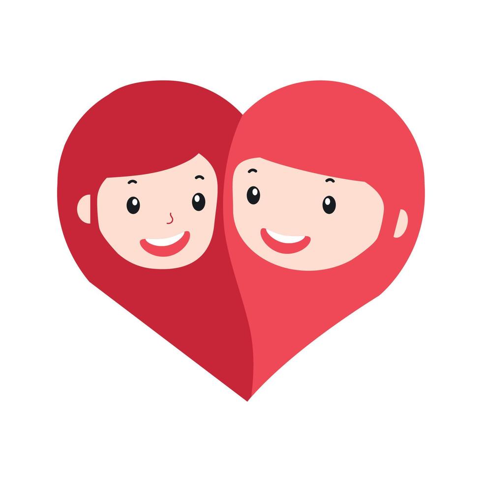 man and woman face with Heart symbol vector