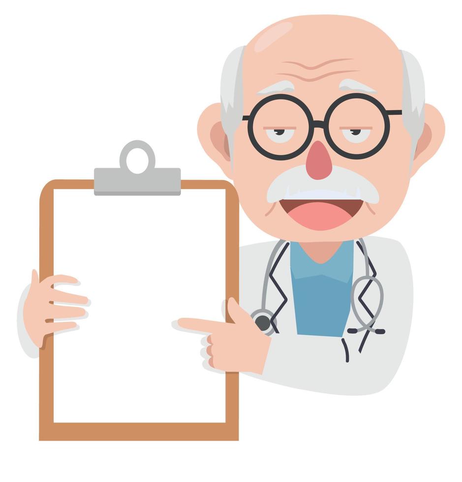 Doctor Hold Empty Medical Clipboard cartoon vector