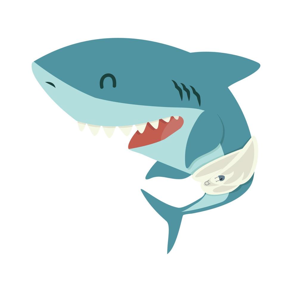 Cute Baby Shark Flat icon vector