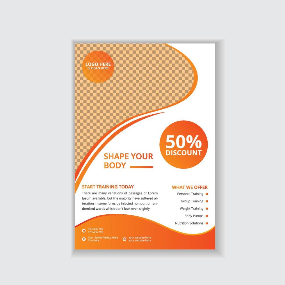 Gym fitness flyer and poster design template vector