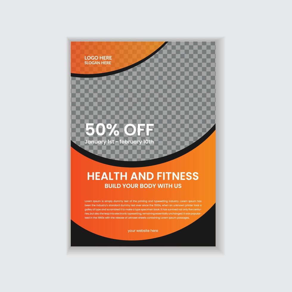 Gym fitness flyer and poster design template vector