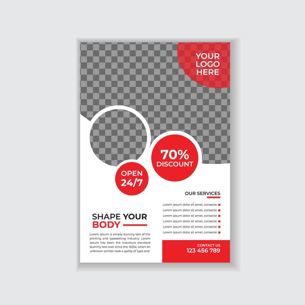 Gym fitness flyer and poster design template vector