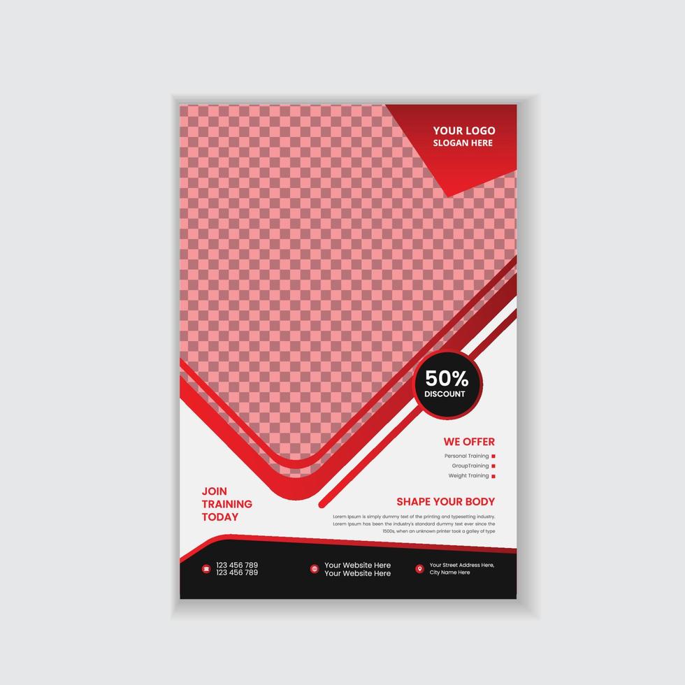 Gym fitness flyer and poster design template vector