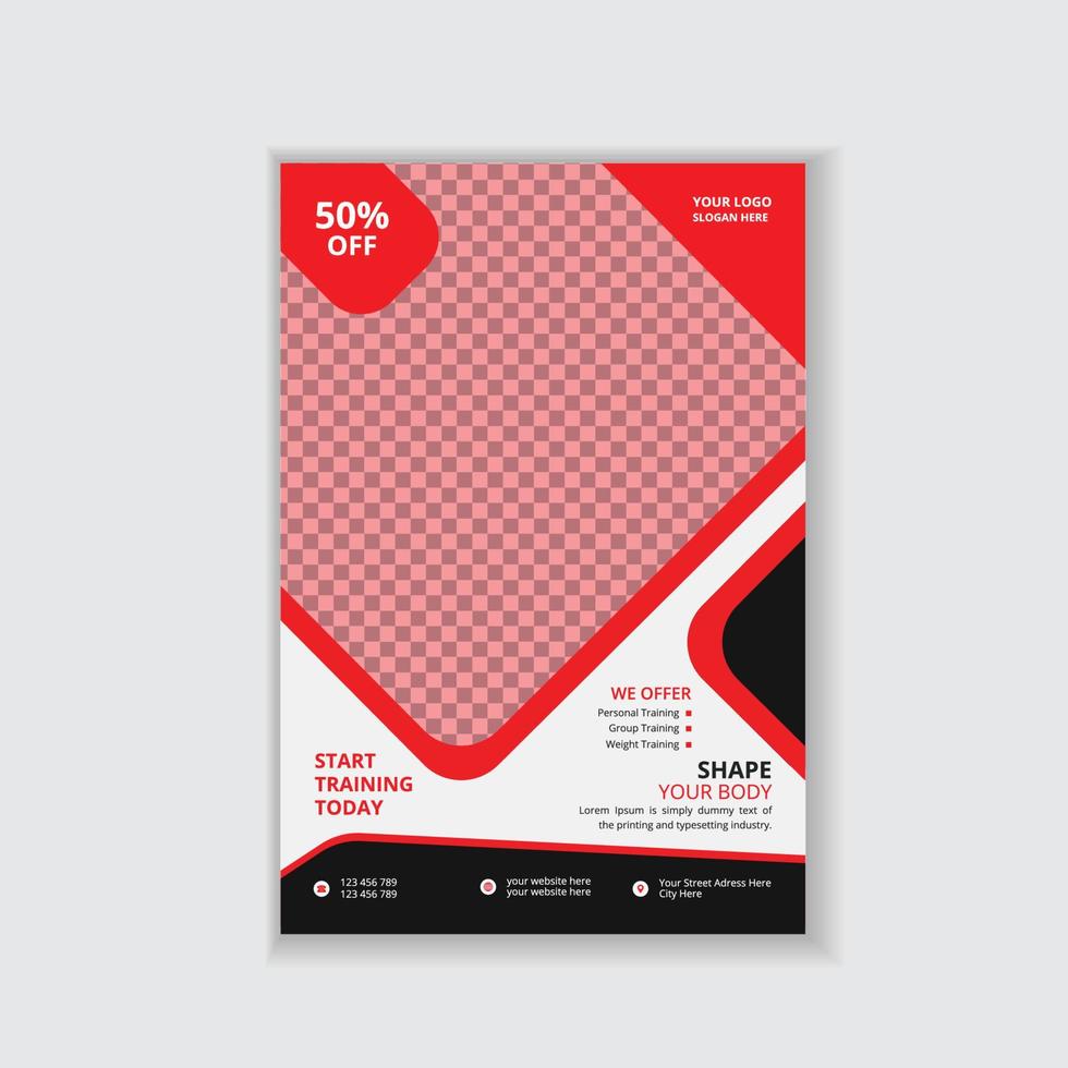 Gym fitness flyer and poster design template vector