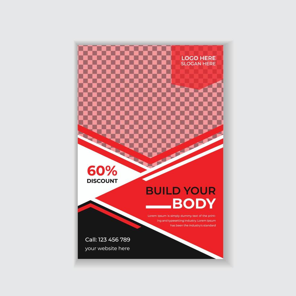 Gym fitness flyer and poster design template vector