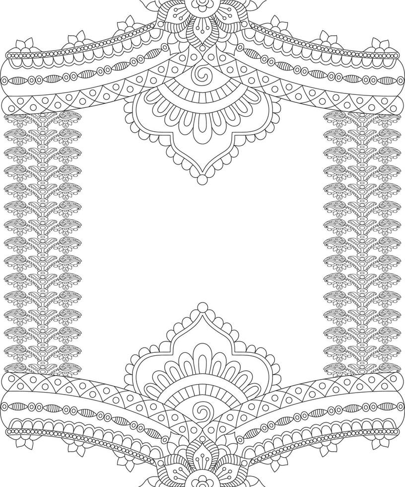 Flower Doodle Coloring Page for Adult vector