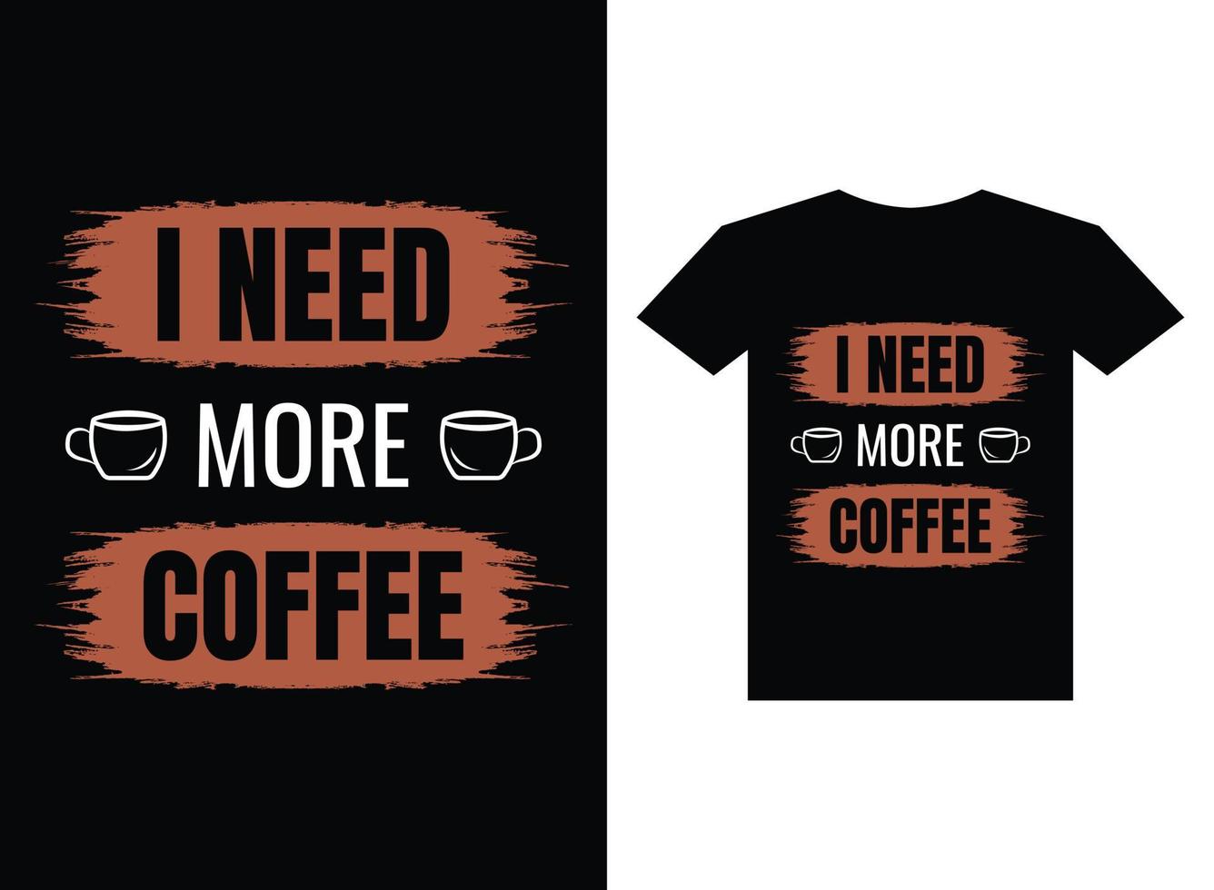 tipografía de diseño de camiseta de café para imprimir vector