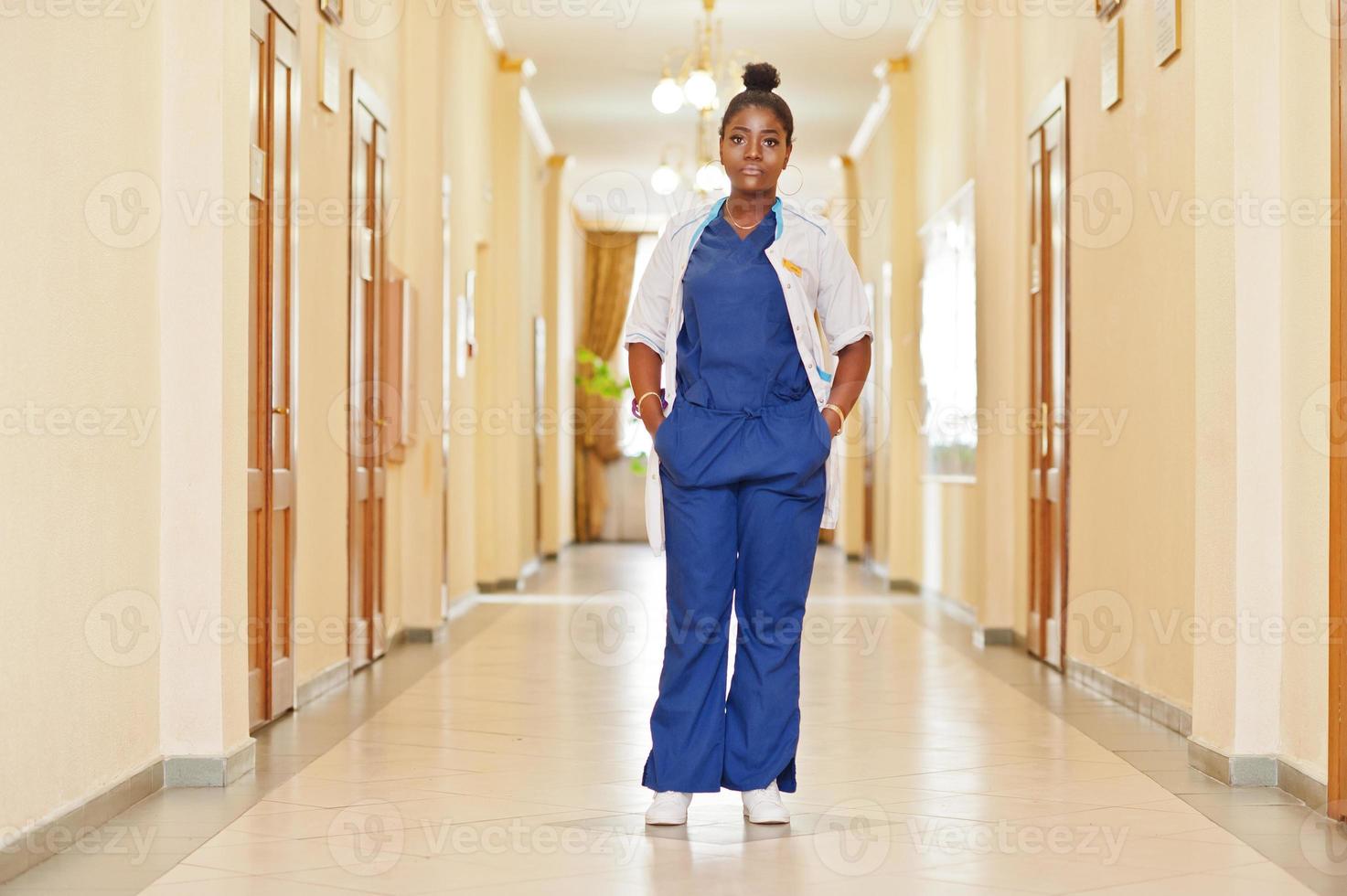 Professional african female doctor at the hospital. Medical healthcare business and doctor service of Africa. photo