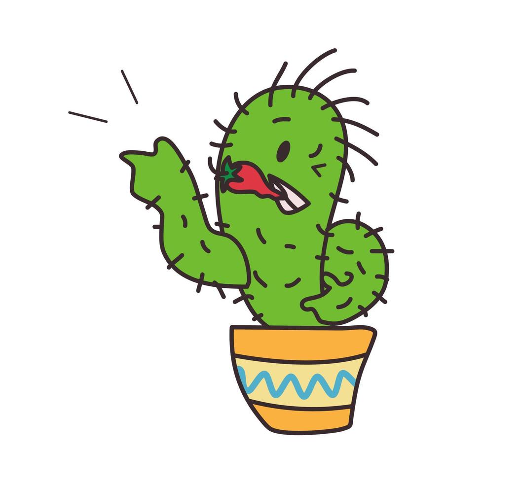 Cute cactus in sunglasses. Vector character