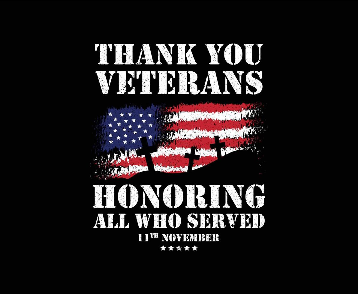 Thank you veterans USA flag vector T-shirt design