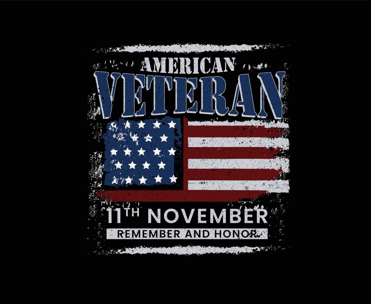 diseño de camiseta de vector de veterano americano