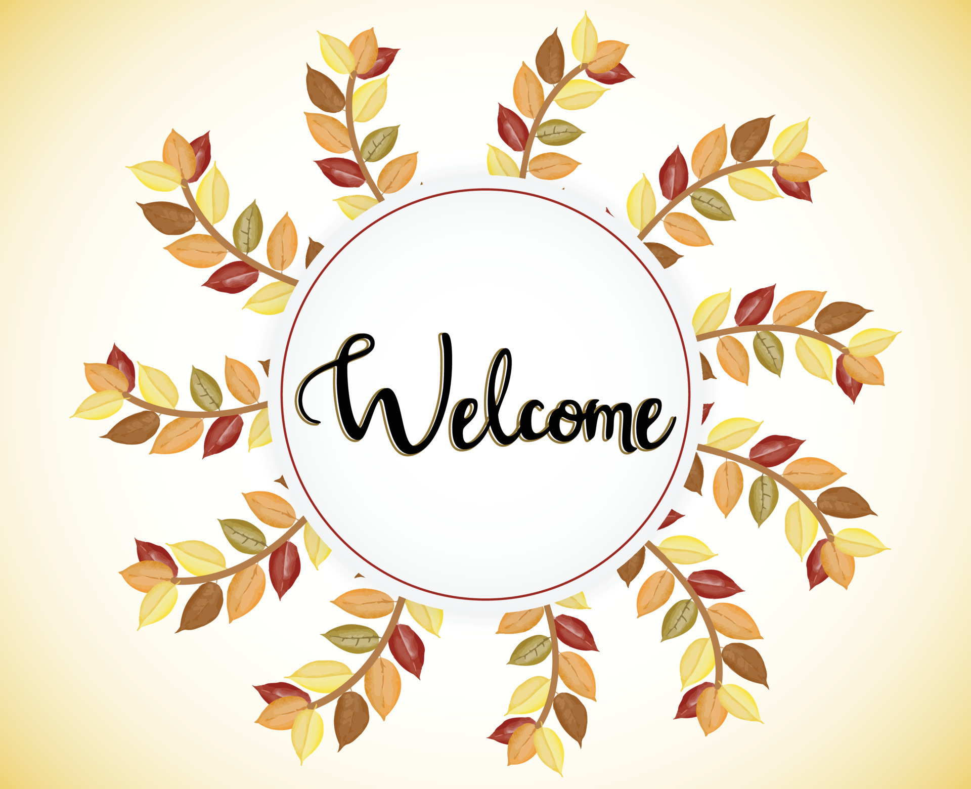 background with colorful watercolor natural leaves round wreath background with colorful watercolor natural leaves round wreath