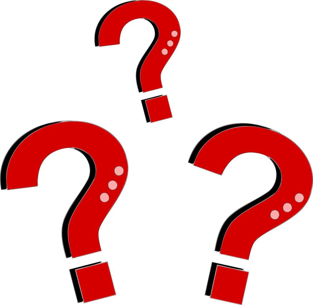 question mark in red vector