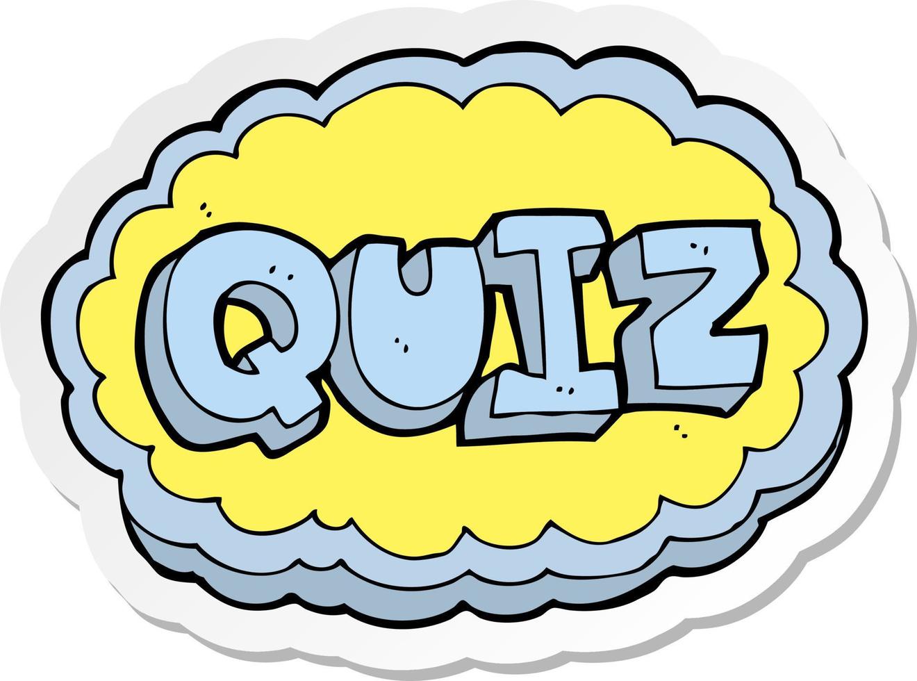 sticker of a cartoon quiz sign vector