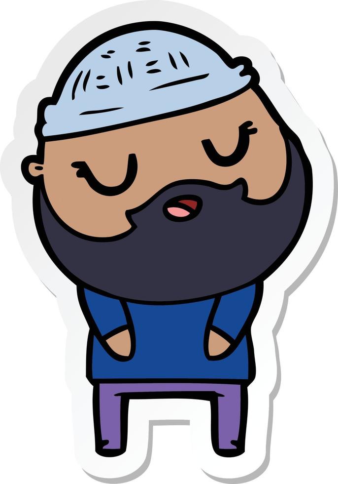 sticker of a cartoon man with beard vector