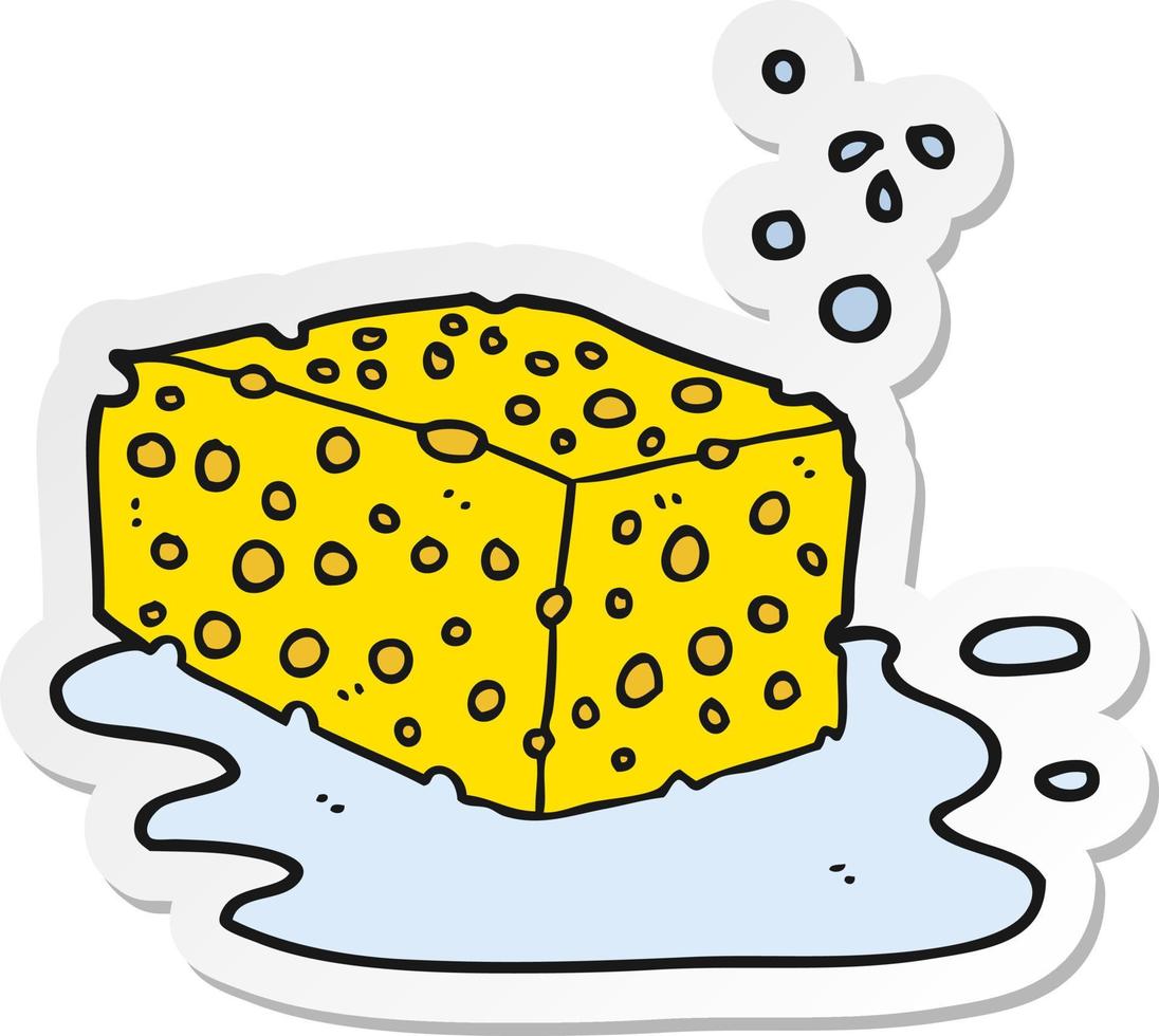 sticker of a cartoon sponge vector