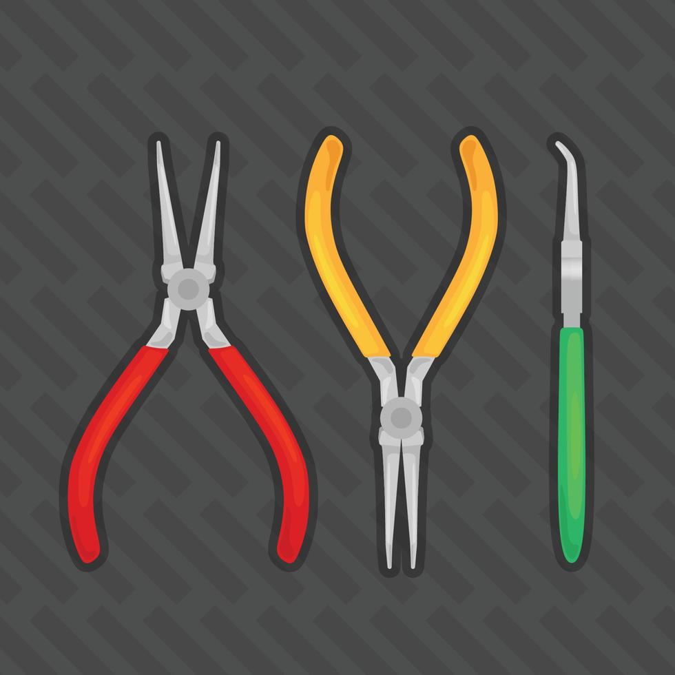 Long Nose Looping Pliers silver vector illustration