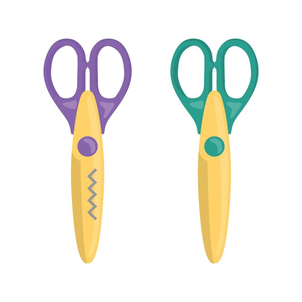 scissors zig zag plastic for art craft vector illustration