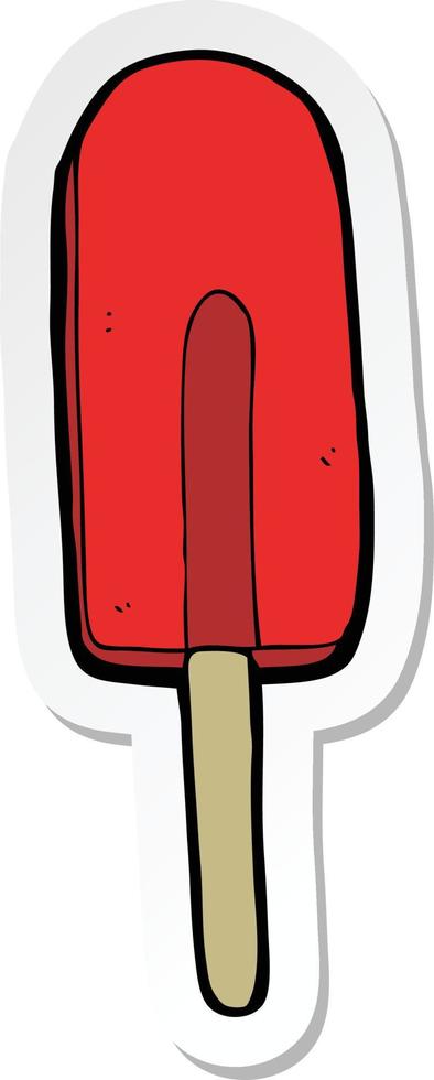 sticker of a cartoon ice lolly vector