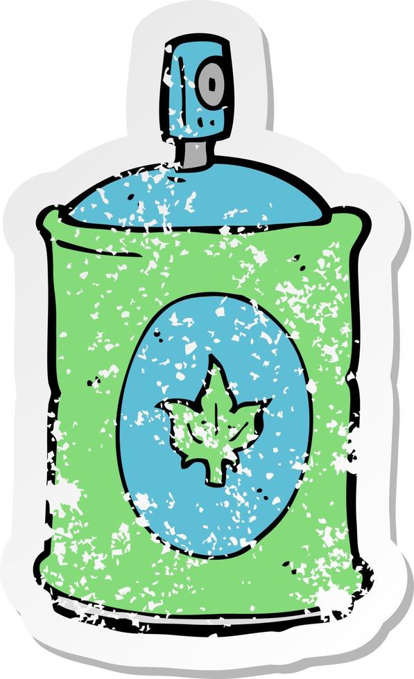 retro distressed sticker of a cartoon fragrance spray vector