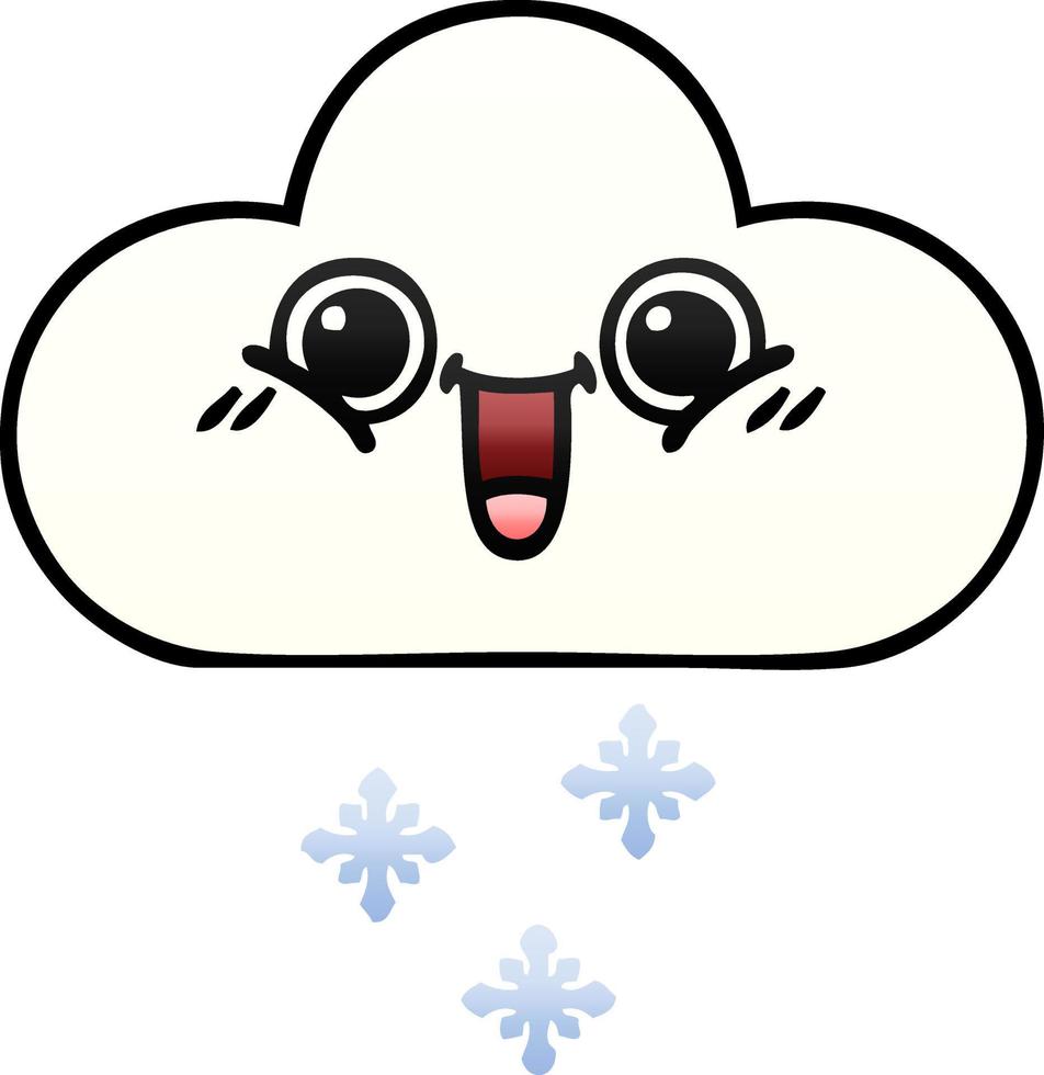 gradient shaded cartoon snow cloud vector