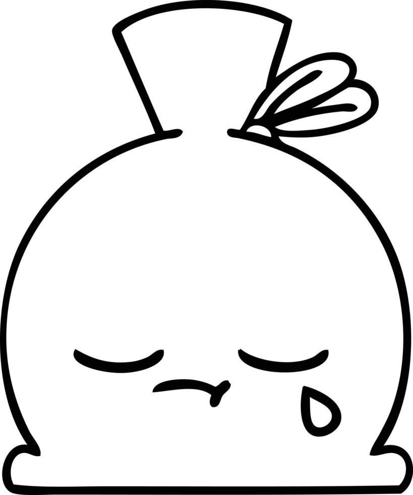 line drawing cartoon sack vector
