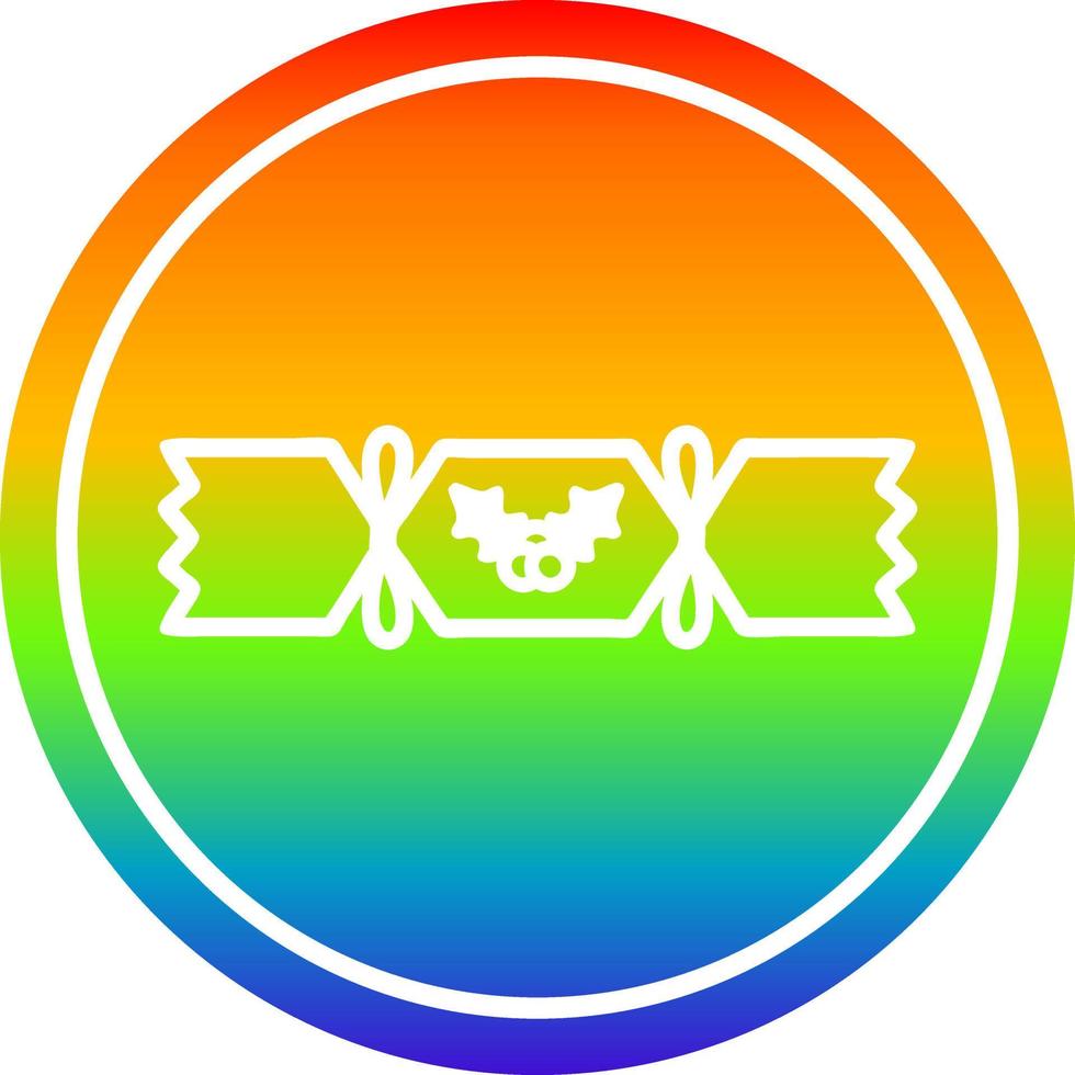 galleta de navidad circular en el espectro del arco iris vector
