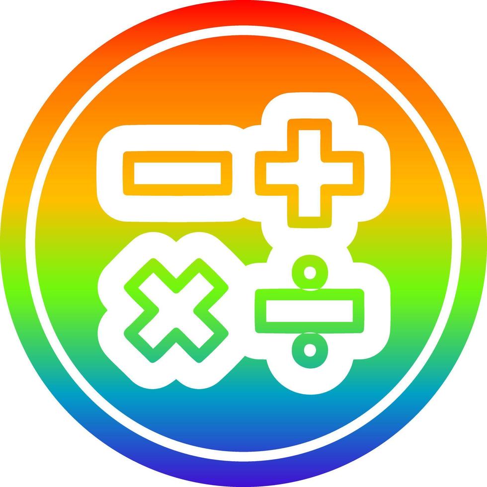 math symbols in rainbow spectrum vector