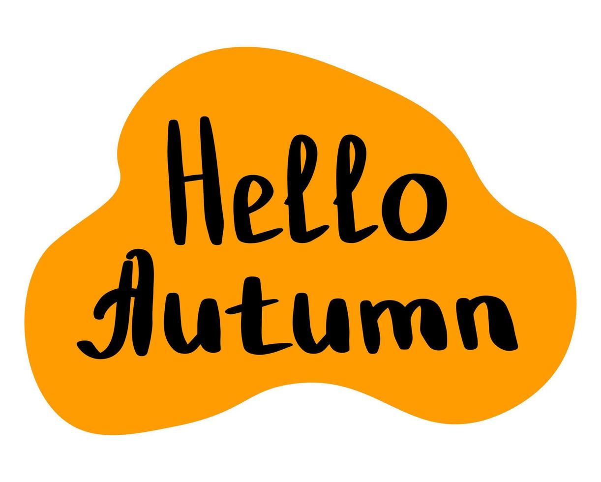 hola letras de otoño para pancartas, volantes y postales. vector