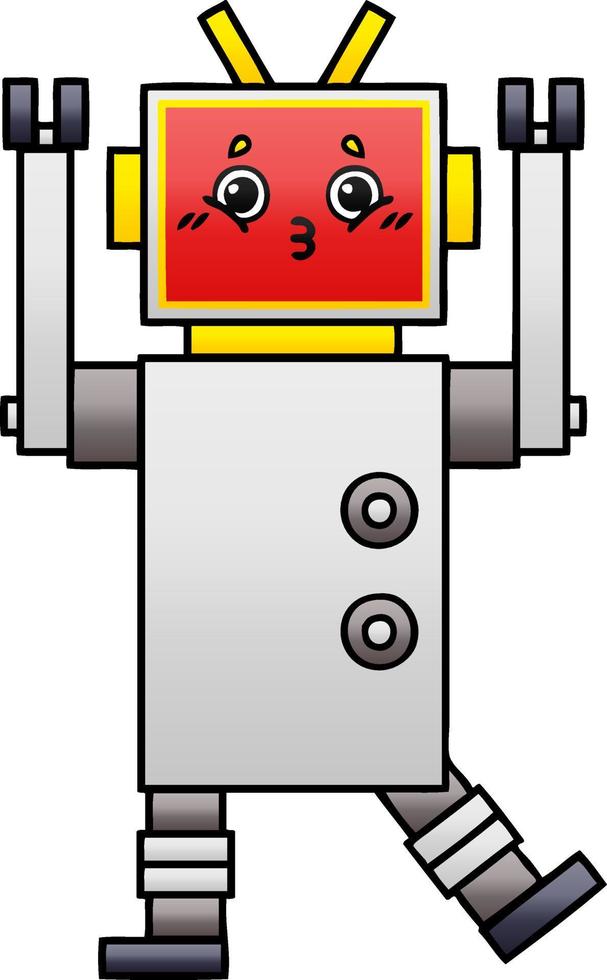 gradient shaded cartoon robot vector