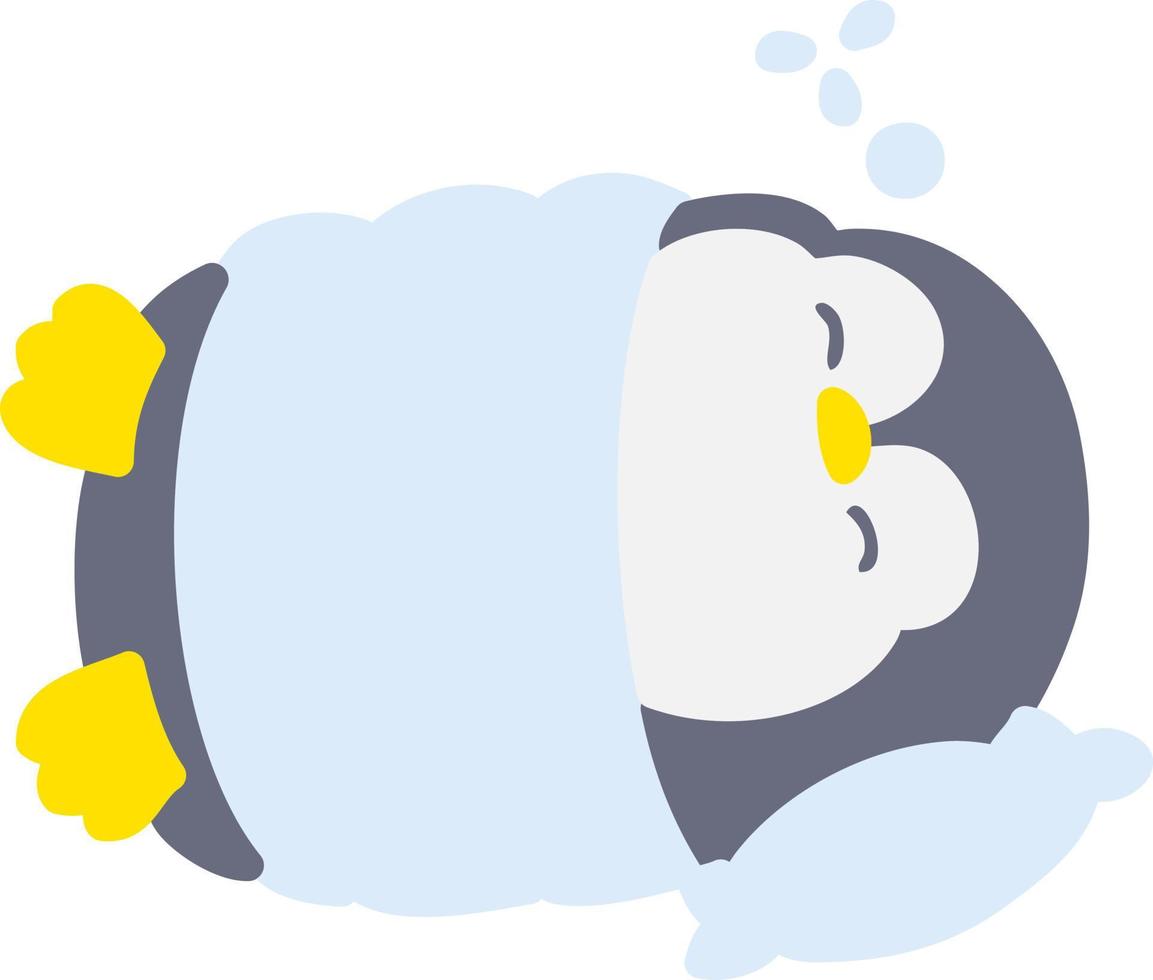 cute christmas penguin sleeping vector