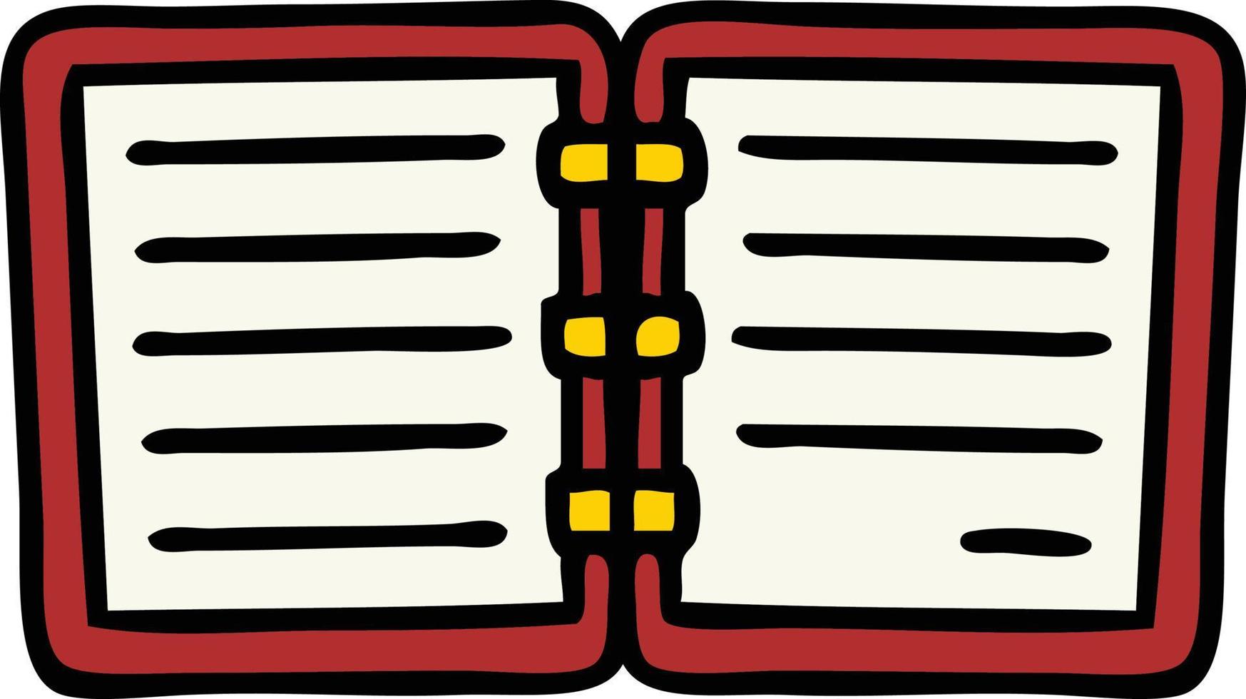 cute cartoon open diary vector