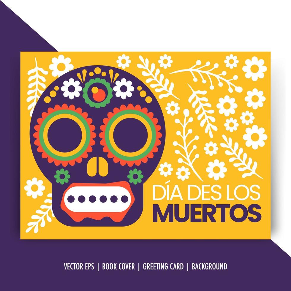 cartel geométrico vectorial de la colección dia des los muertos, fondo, tarjeta de invitación vector