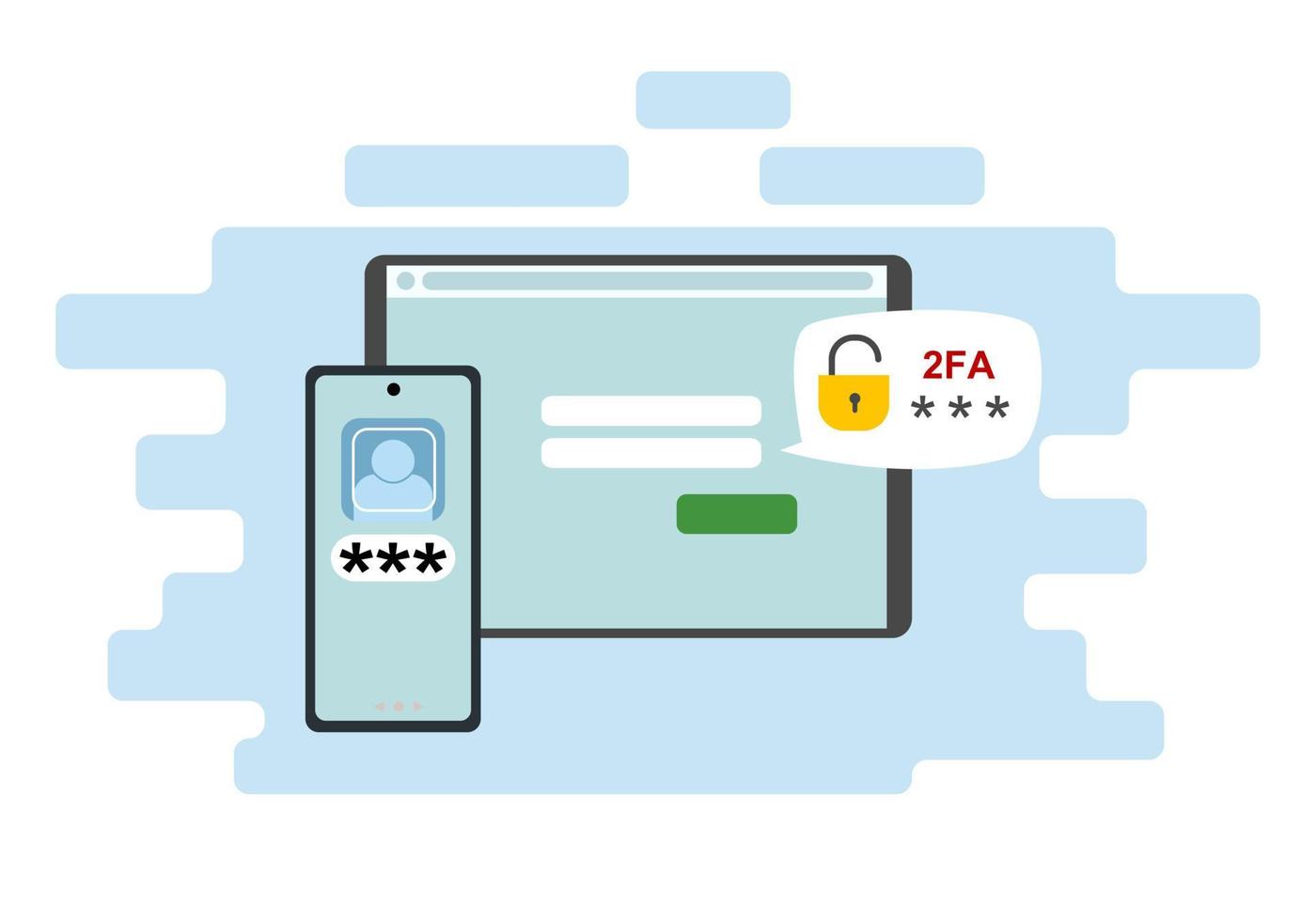 Two-factor authentication security. vector