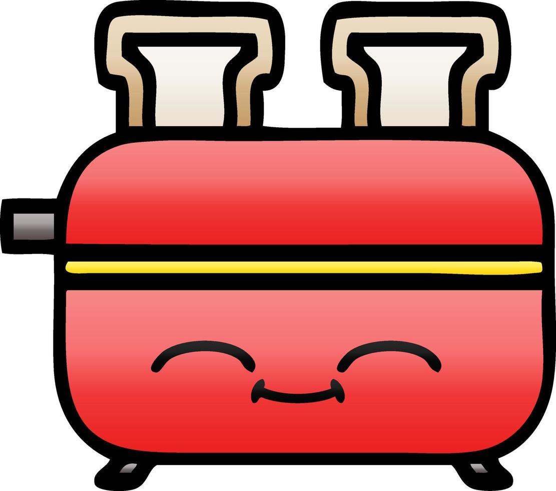 gradient shaded cartoon of a toaster vector