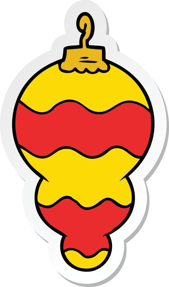 sticker of a cartoon christmas decoration vector