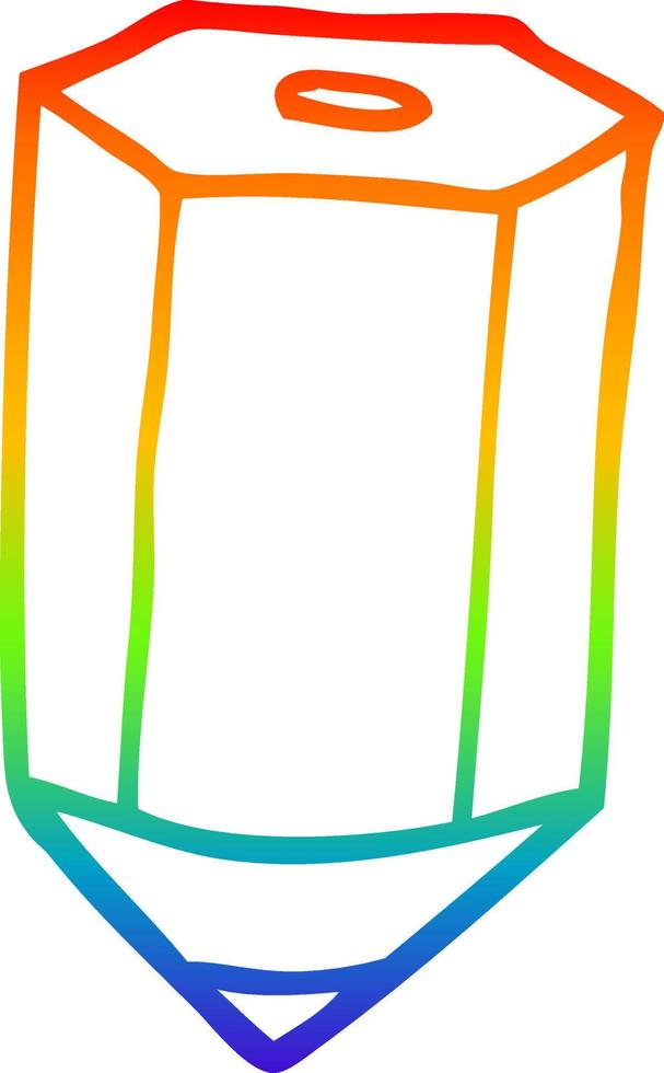 rainbow gradient line drawing cartoon colored pencil vector